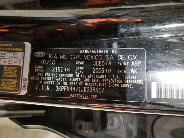 3KPFK4A71JE238617 - 2018 KIA FORTE LX BLACK photo 12