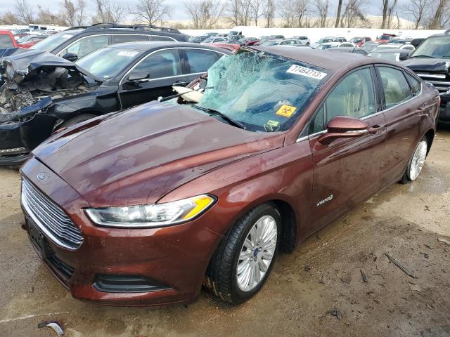 3FA6P0LU2FR266350 - 2015 FORD FUSION SE HYBRID BROWN photo 1