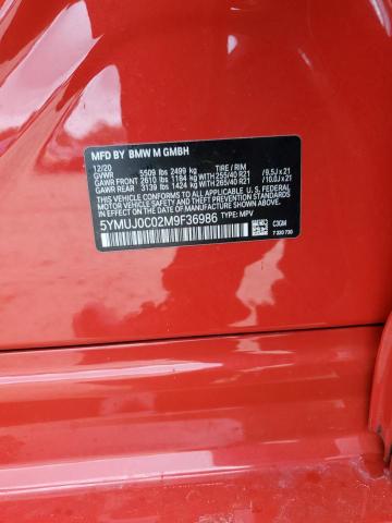 5YMUJ0C02M9F36986 - 2021 BMW X4 M COMPETITION ORANGE photo 13