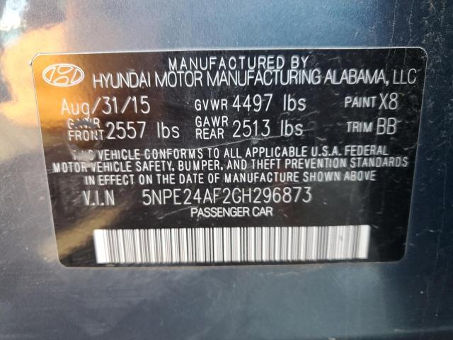 5NPE24AF2GH296873 - 2016 HYUNDAI SONATA SE BLUE photo 12