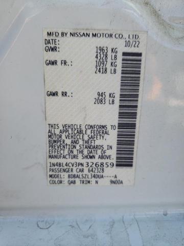 1N4BL4CV3PN326859 - 2023 NISSAN ALTIMA SR WHITE photo 12