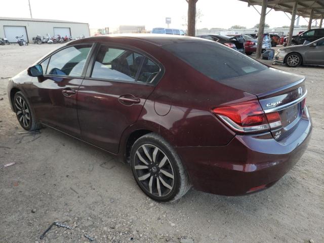 19XFB2F90FE063508 - 2015 HONDA CIVIC EXL BURGUNDY photo 2