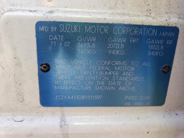 JS2YA413285101397 - 2008 SUZUKI SX4 BASE WHITE photo 13