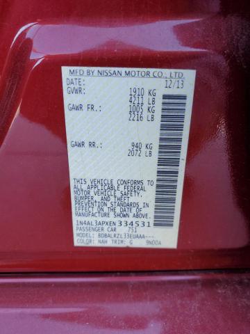 1N4AL3APXEN334531 - 2014 NISSAN ALTIMA 2.5 RED photo 13