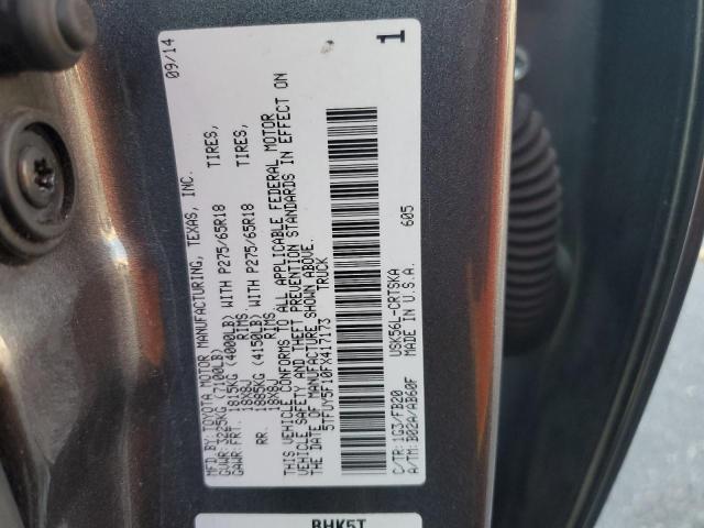 5TFUY5F10FX417173 - 2015 TOYOTA TUNDRA DOUBLE CAB SR/SR5 GRAY photo 12