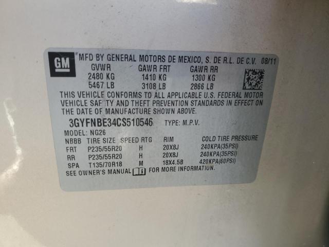 3GYFNBE34CS510546 - 2012 CADILLAC SRX PERFORMANCE COLLECTION Brązowy zdjęcie 13