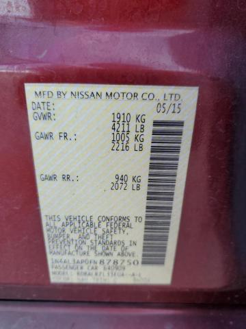 1N4AL3AP0FN878750 - 2015 NISSAN ALTIMA 2.5 RED photo 12