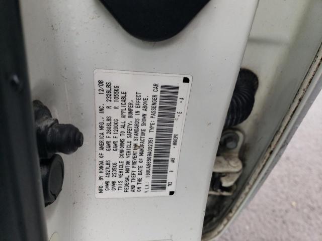 19UUA96569A002351 - 2009 ACURA TL WHITE photo 12