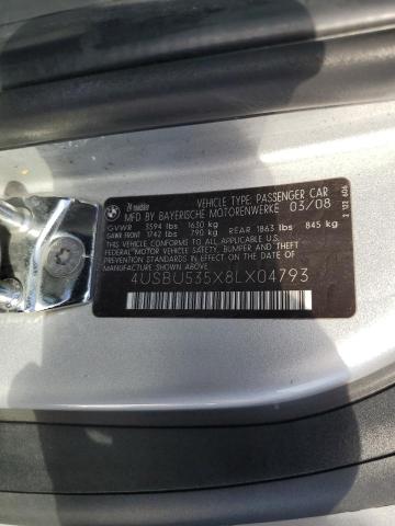 4USBU535X8LX04793 - 2008 BMW Z4 3.0SI SILVER photo 13