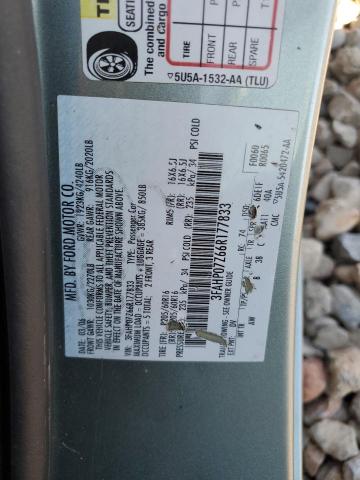 3FAHP07Z66R177833 - 2006 FORD FUSION SE GRAY photo 13