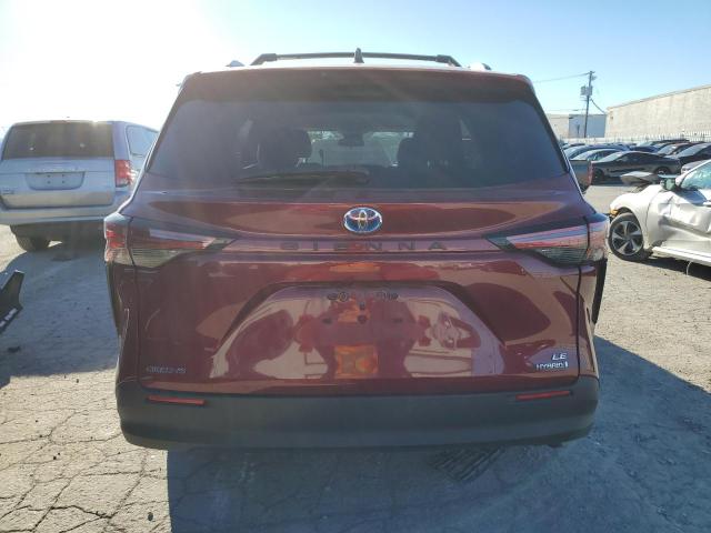 5TDKRKEC6NS122153 - 2022 TOYOTA SIENNA LE RED photo 6