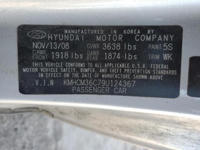 KMHCM36C79U124367 - 2009 HYUNDAI ACCENT GS SILVER photo 12