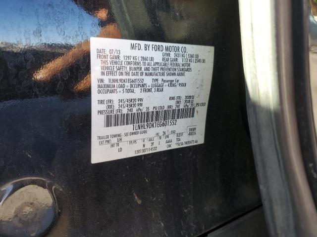 1LNHL9DK1EG601552 - 2014 LINCOLN MKS BLACK photo 12