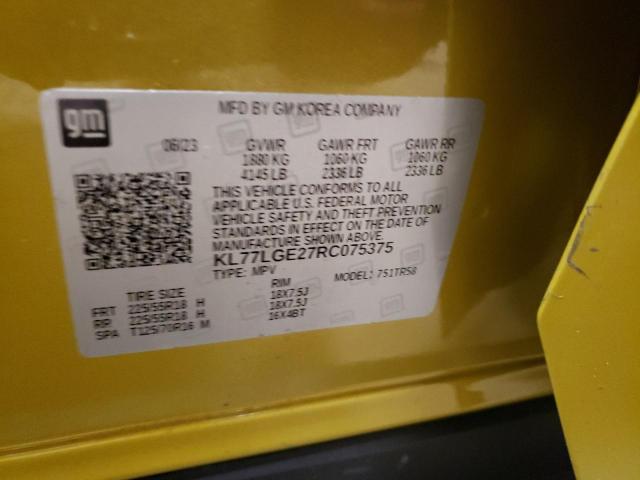 KL77LGE27RC075375 - 2024 CHEVROLET TRAX 1RS GOLD photo 13