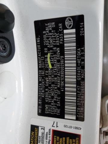 4T1BK1EB9DU029879 - 2013 TOYOTA AVALON BASE 白色 照片 12