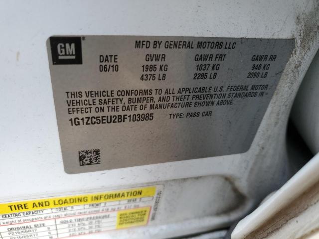 1G1ZC5EU2BF103985 - 2011 CHEVROLET MALIBU 1LT 白色 照片 12