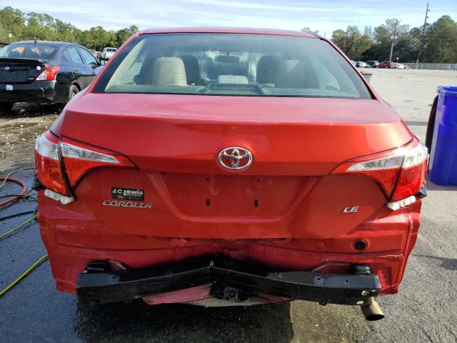 5YFBURHE6GP461558 - 2016 TOYOTA COROLLA L RED photo 6