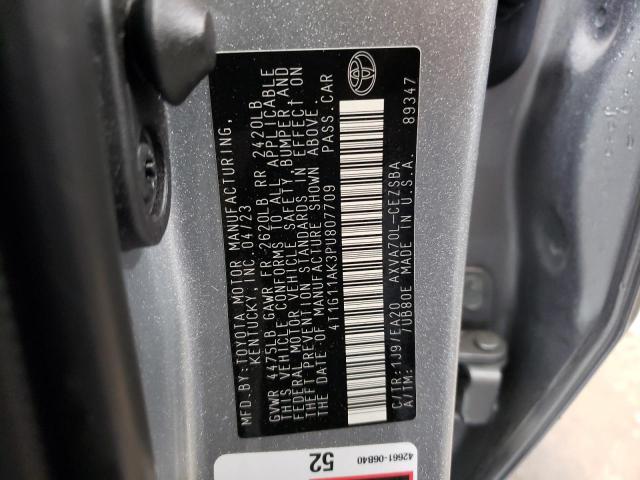 4T1G11AK3PU807709 - 2023 TOYOTA CAMRY SE NIGHT SHADE SILVER photo 12