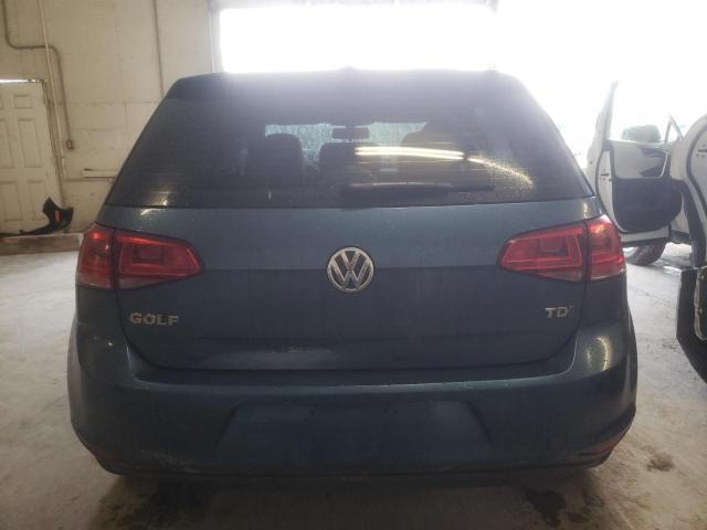 3VW2A7AU1FM038324 - 2015 VOLKSWAGEN GOLF TDI BLUE photo 6