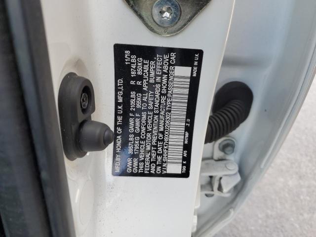 SHHFK7H9XKU206302 - 2019 HONDA CIVIC SPORT TOURING WHITE photo 12