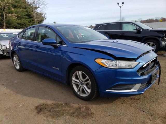 3FA6P0LU0JR102278 - 2018 FORD FUSION SE HYBRID BLUE photo 4