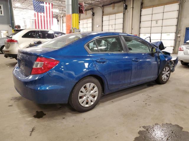 19XFB2F56CE077521 - 2012 HONDA CIVIC LX BLUE photo 3