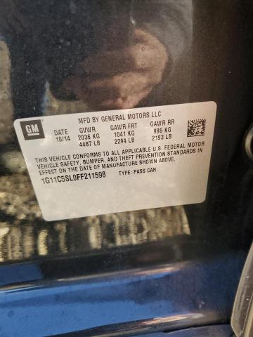 1G11C5SL0FF211598 - 2015 CHEVROLET MALIBU 1LT 黑色 照片 13