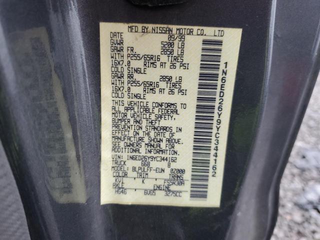 1N6ED26Y9YC344162 - 2000 NISSAN FRONTIER KING CAB XE GRAY photo 12