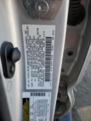 5TEJU62NX5Z095128 - 2005 TOYOTA TACOMA DOUBLE CAB PRERUNNER SILVER photo 12