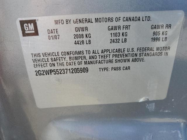 2G2WP552371205909 - 2007 PONTIAC GRAND PRIX 灰色 照片 12