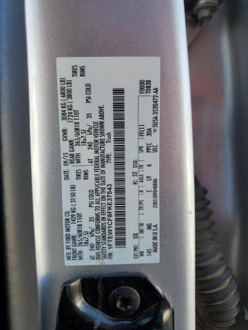 1FTEW1CF8FKE37543 - 2015 FORD F150 SUPERCREW SILVER photo 12