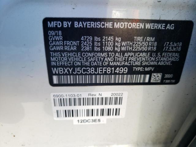 WBXYJ5C38JEF81499 - 2018 BMW X2 XDRIVE28I WHITE photo 13