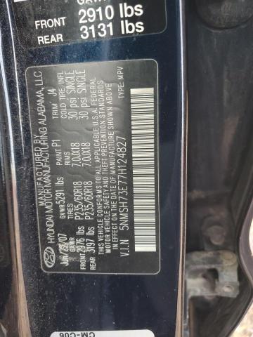 5NMSH73E77H124827 - 2007 HYUNDAI SANTA FE SE BLUE photo 13