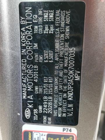 KNDJP3A50K7007035 - 2019 KIA SOUL + GRAY photo 12