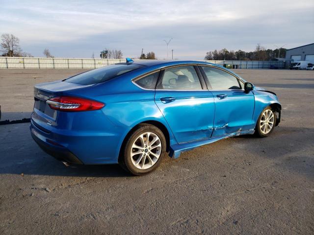 3FA6P0HDXLR159664 - 2020 FORD FUSION SE BLUE photo 3