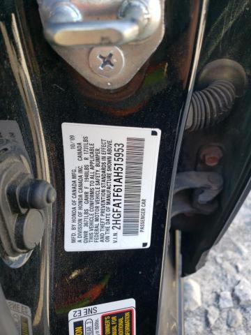 2HGFA1F61AH515953 - 2010 HONDA CIVIC LX-S BLACK photo 12