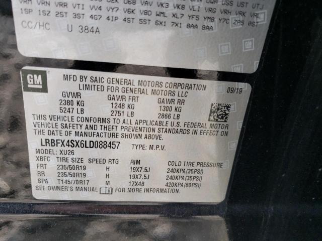 LRBFX4SX6LD088457 - 2020 BUICK ENVISION PREMIUM II BLACK photo 13