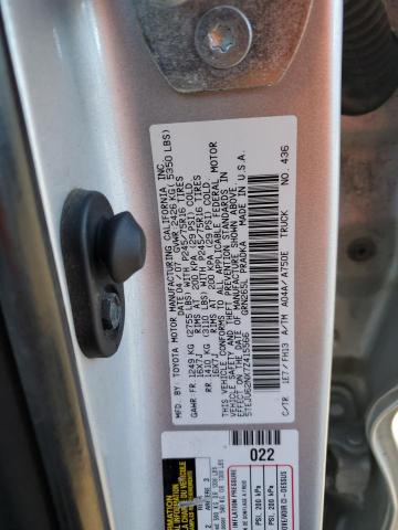 5TEJU62NX7Z415566 - 2007 TOYOTA TACOMA DOUBLE CAB PRERUNNER SILVER photo 12