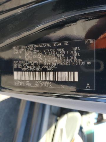 5TBRT34176S482838 - 2006 TOYOTA TUNDRA ACCESS CAB SR5 BLACK photo 12