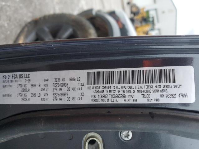 1C6RR7LT1KS665788 - 2019 RAM 1500 CLASS SLT გრაფიტი ფოტო 13