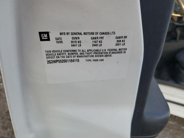 2G2WP552661184116 - 2006 PONTIAC GRAND PRIX 白色 照片 12