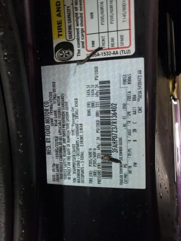 3FAHP07Z37R136402 - 2007 FORD FUSION SE PURPLE photo 13