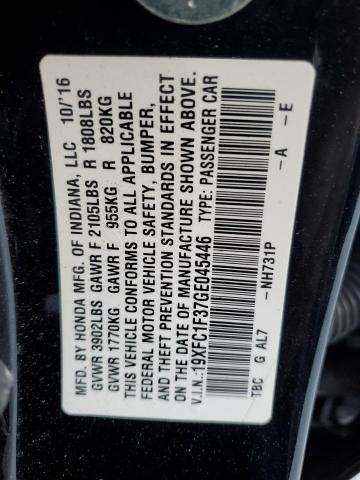 19XFC1F37GE045446 - 2016 HONDA CIVIC EX BLACK photo 12