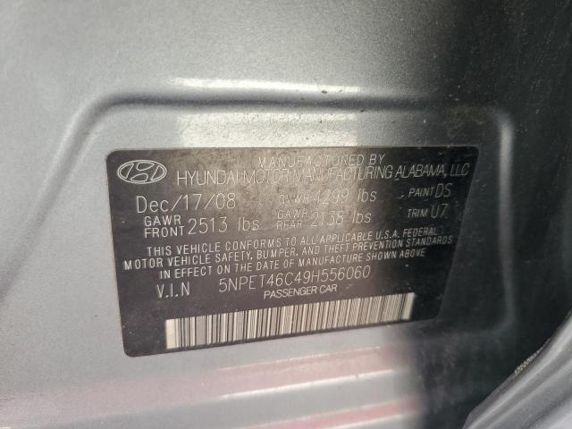 5NPET46C49H556060 - 2009 HYUNDAI SONATA GLS GRAY photo 13