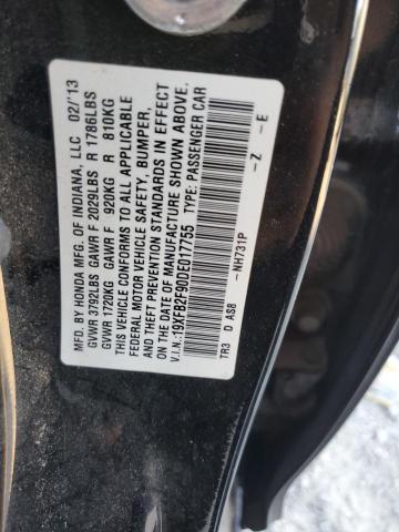 19XFB2F90DE017755 - 2013 HONDA CIVIC EXL 黑色 照片 12