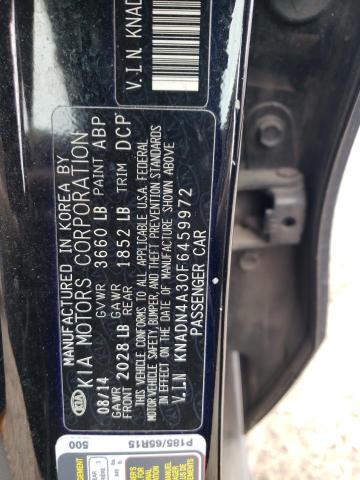 KNADN4A30F6459972 - 2015 KIA RIO EX BLACK photo 12