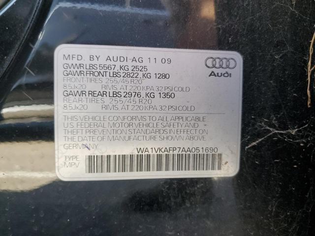 WA1VKAFP7AA051690 - 2010 AUDI Q5 PRESTIGE BLACK photo 13