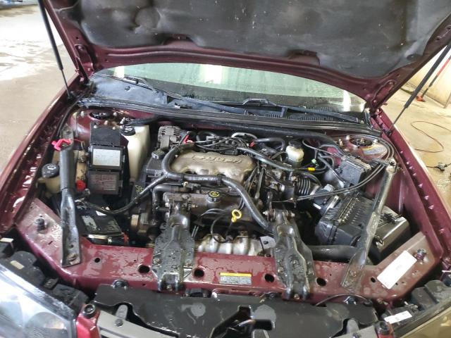 2G1WF52E129244093 - 2002 CHEVROLET IMPALA BURGUNDY photo 11