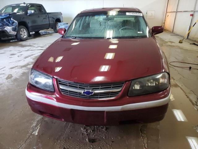 2G1WF52E129244093 - 2002 CHEVROLET IMPALA BURGUNDY photo 5