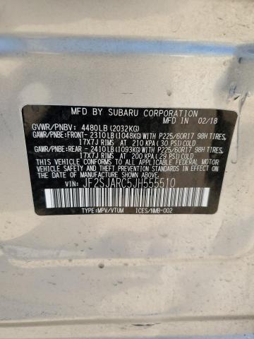 JF2SJARC5JH555510 - 2018 SUBARU FORESTER 2.5I LIMITED SILVER photo 12